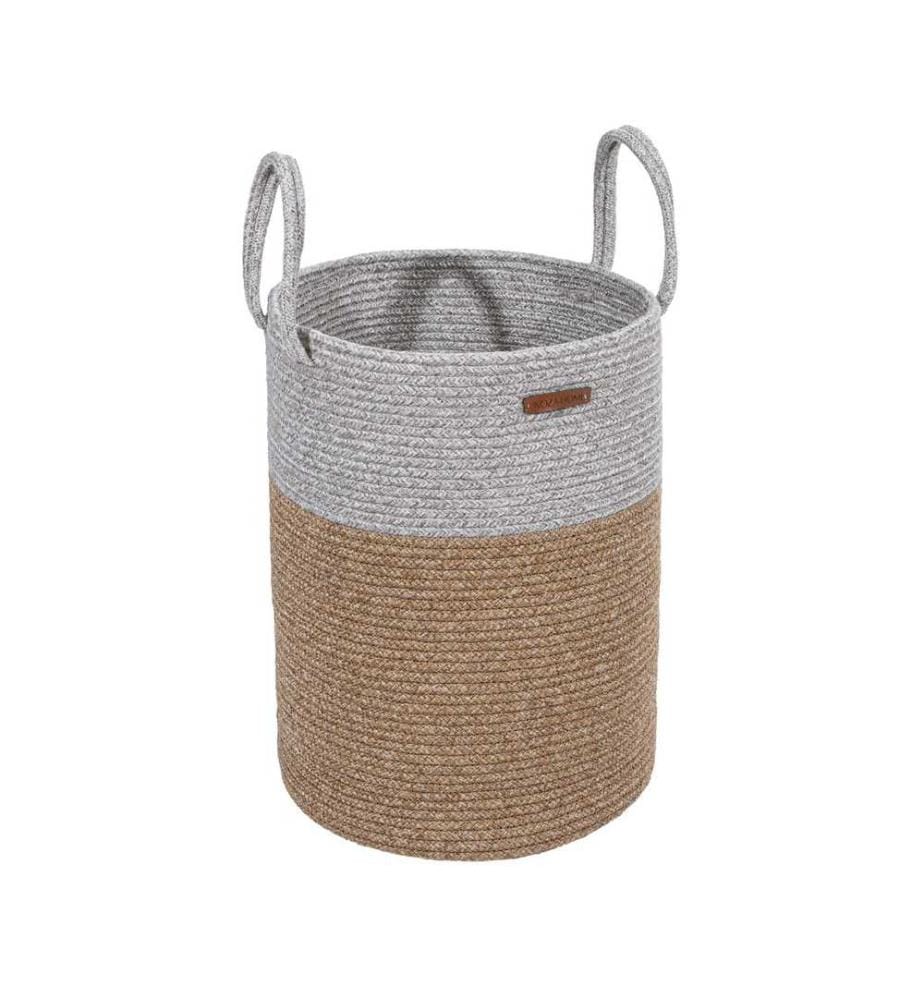 Boîte décorative, gris, coton, fait main