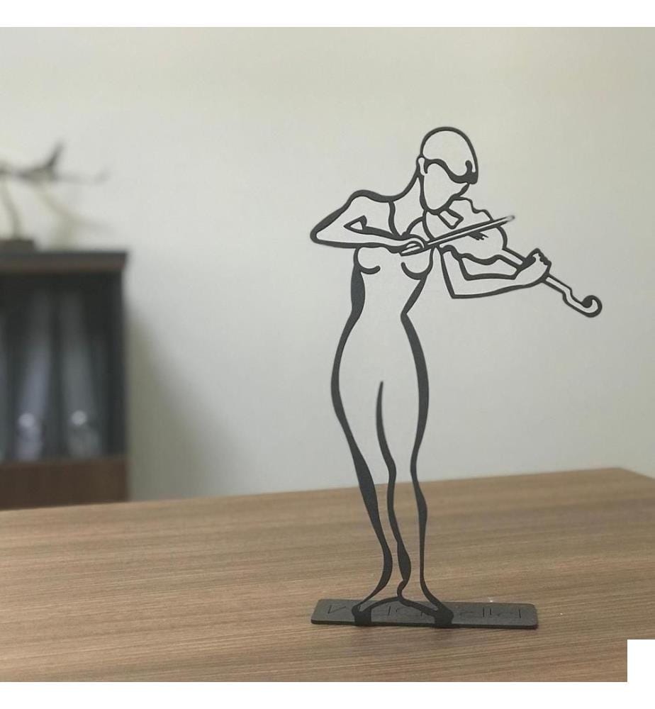 Objet décoratif, noir, métal