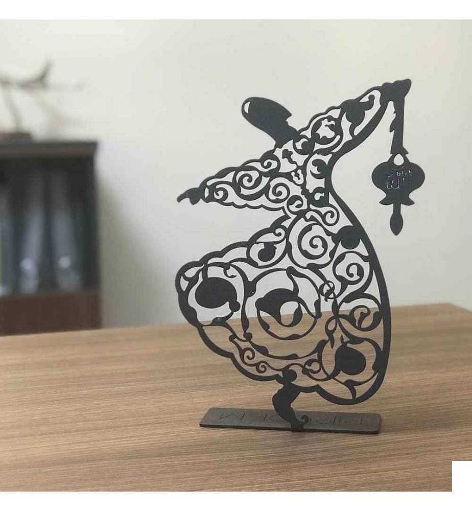 Objet décoratif, noir, métal