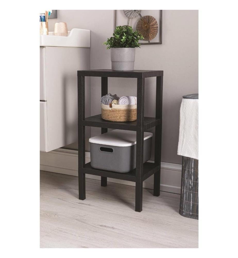 Etagère multifonctions, noyer noir, plastique