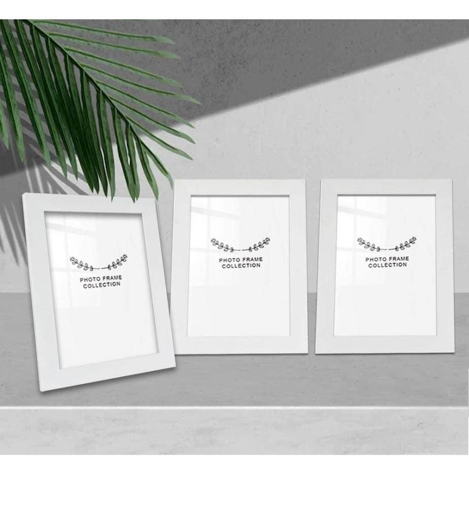 Cadre photo, 3 pièces, blanc, plastique