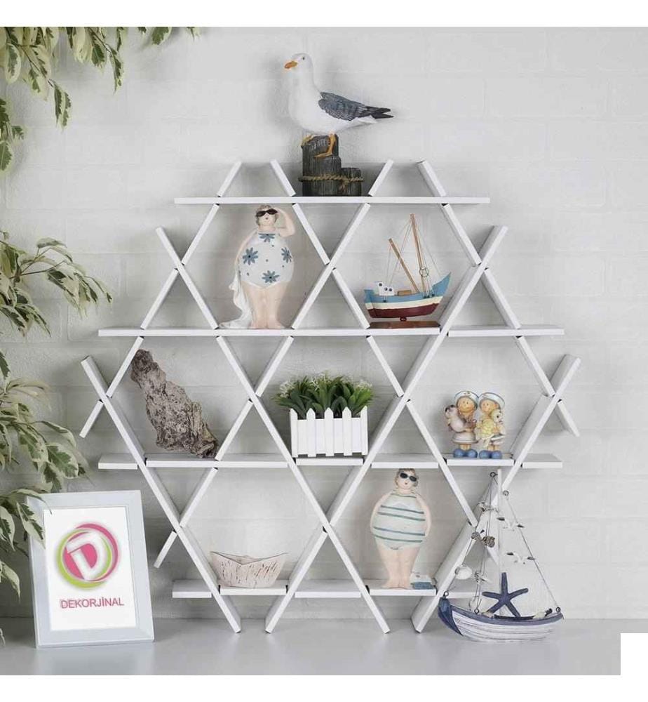 Etagère en carton, blanc, carton ondulé