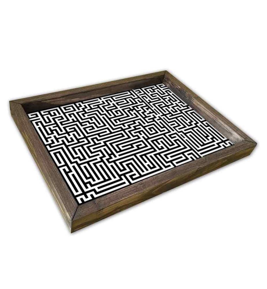 Plateau, Multicolore, Peinture MDF, Cadre en bois de pin