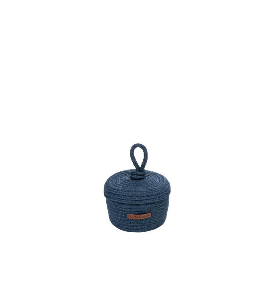 Boîte décorative, bleu marine, coton, fait main