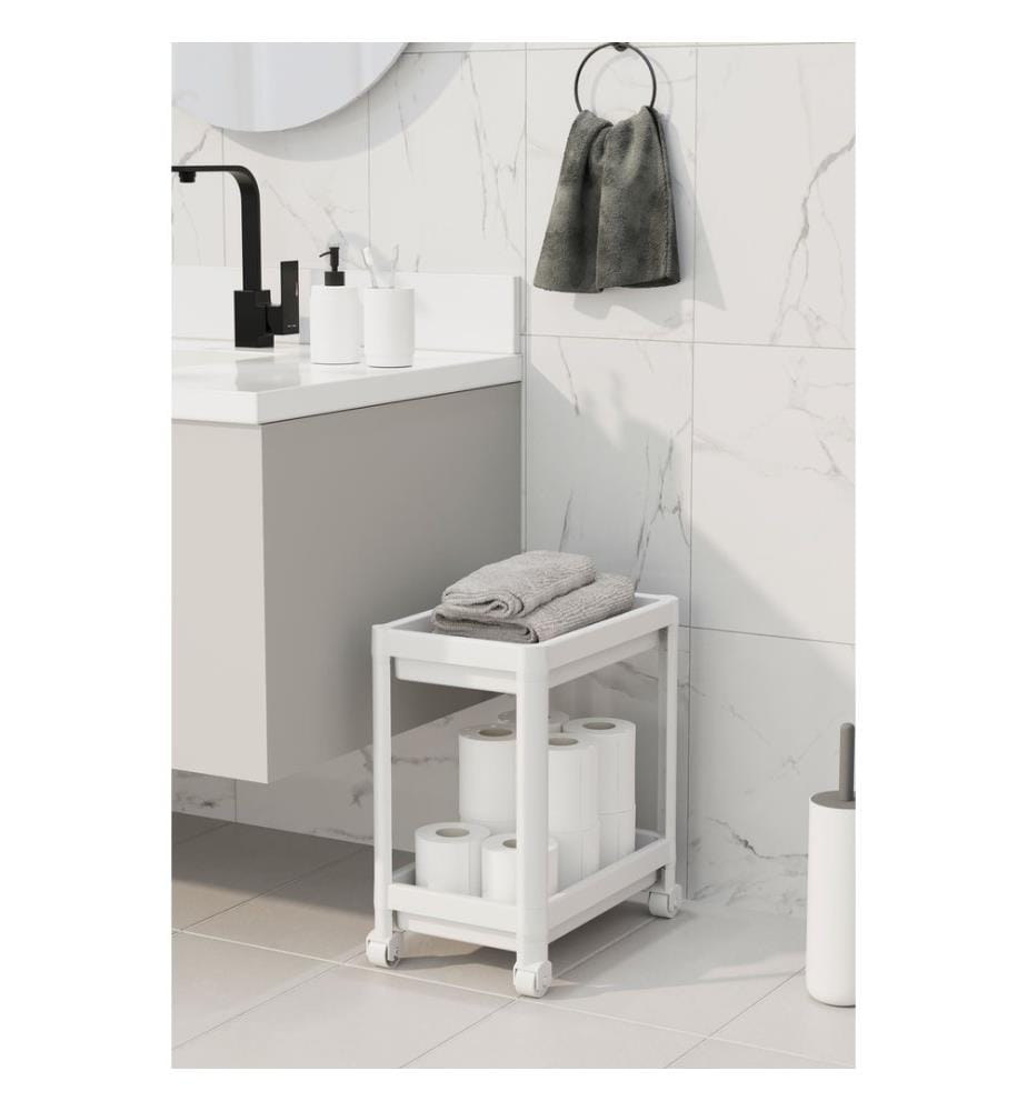 Étagère multifonctionnelle en plastique, blanche, 100% PLASTIQUE