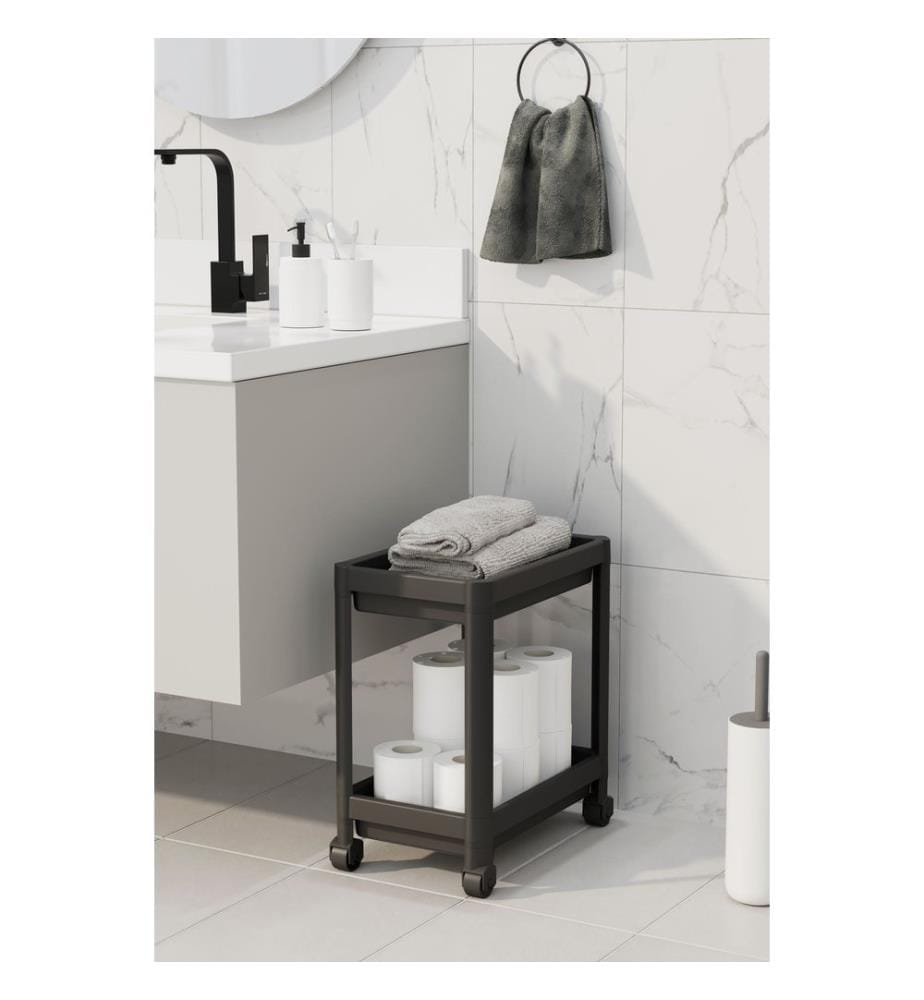 Étagère multifonctionnelle en plastique, noire, 100% PLASTIQUE