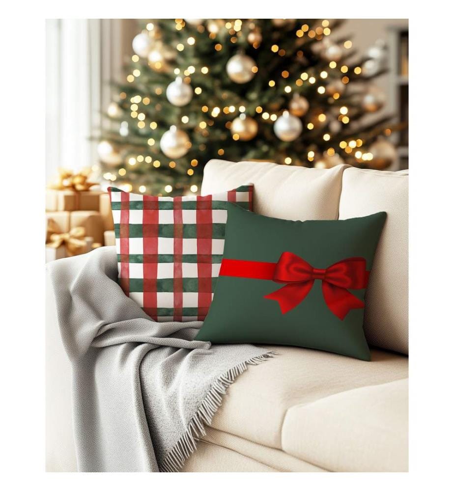 Set de housses de coussin, 2 pièces, Multicolore, 50% COTON / 50% POLYESTER