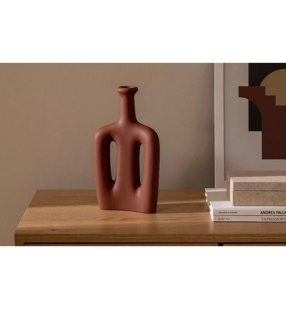 Vase, Rouge tuile, 100% CERAMIQUE