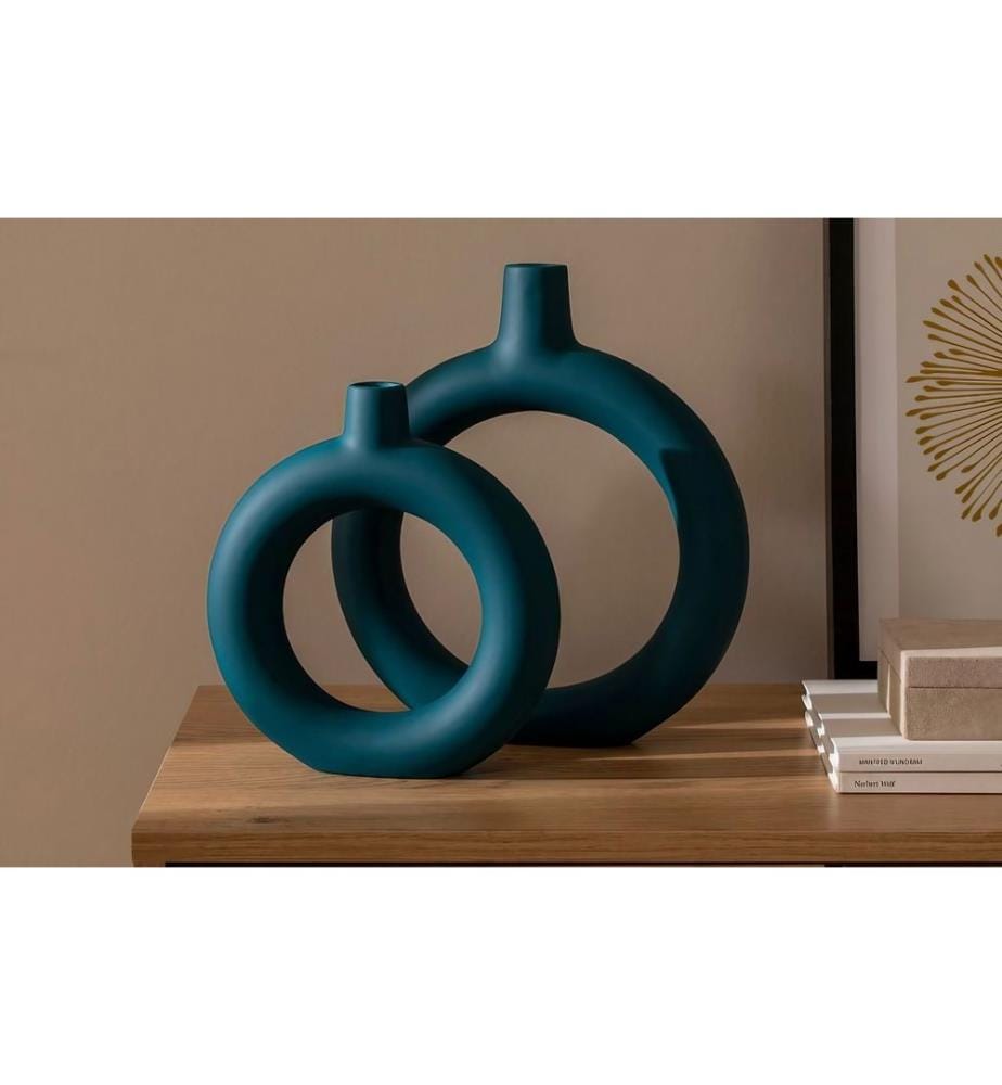 Set de vases, Vert pétrole, 100% CERAMIQUE