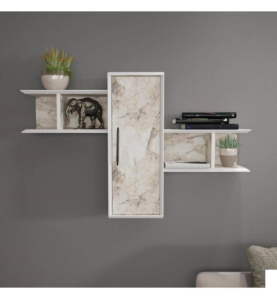 Etagère murale, blanc, panneau de particules mélaminé