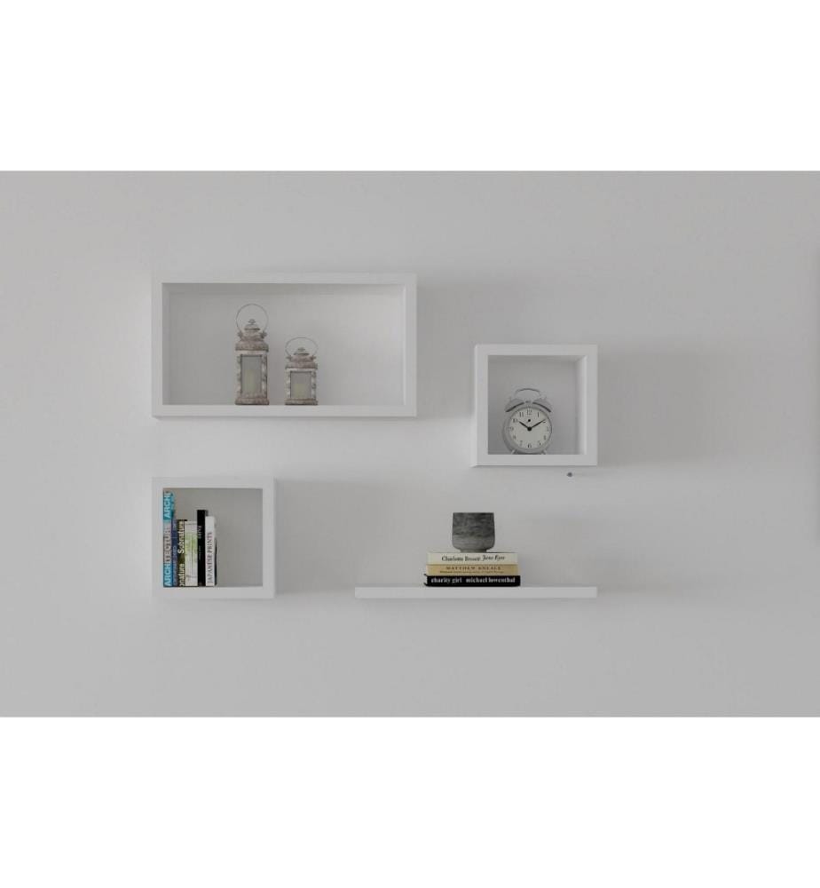 Etagère murale, blanc, panneau de particules mélaminé