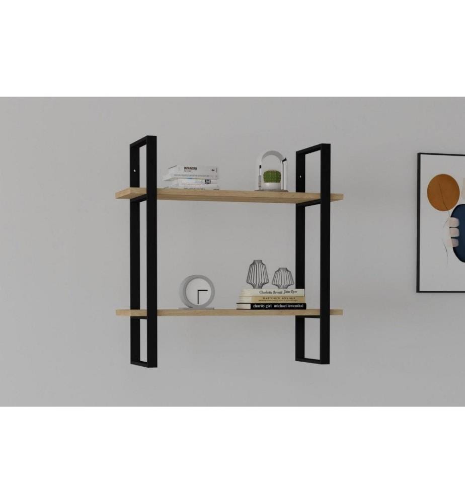 Etagère murale, Chêne Saphir Noir, Panneau de particules mélaminé