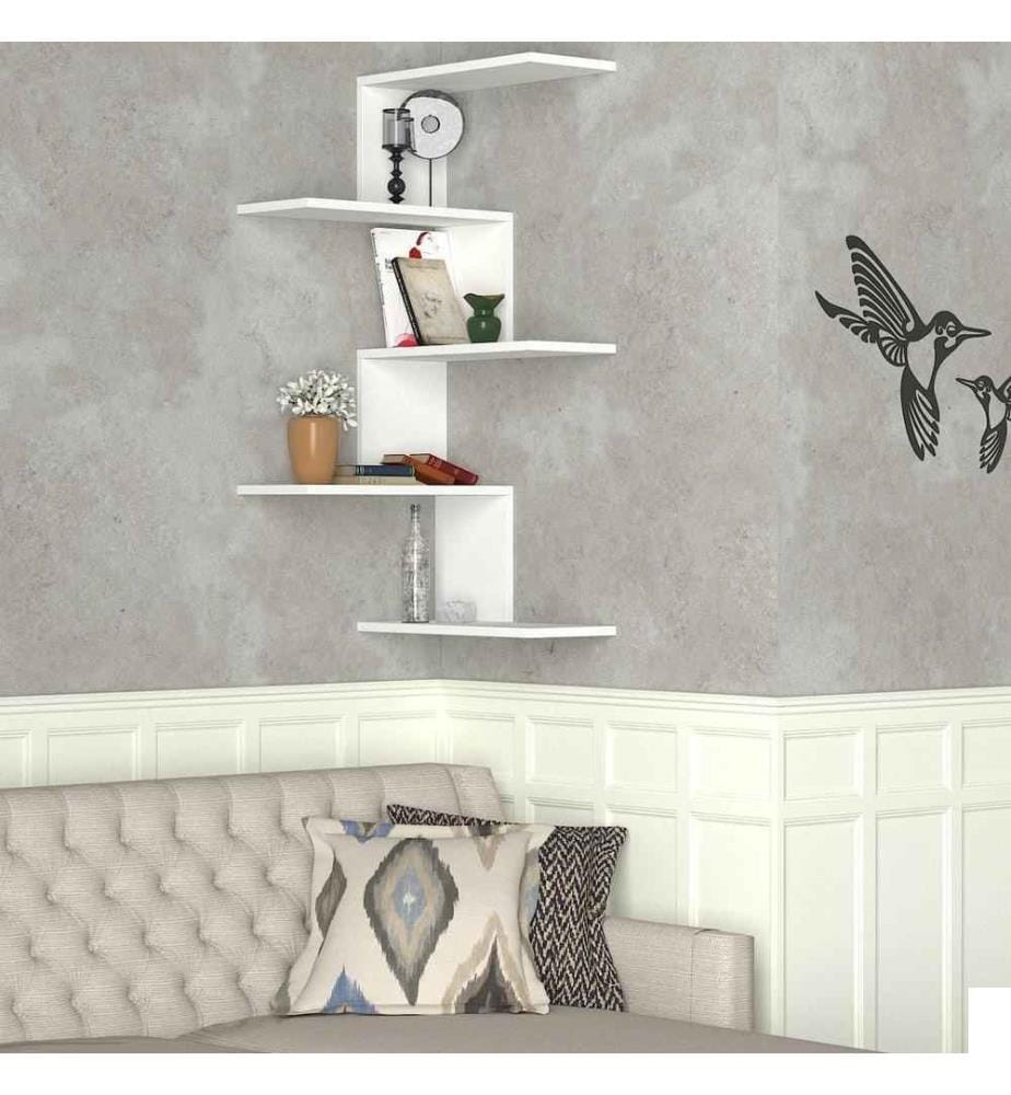 Etagère murale, blanc, panneau de particules mélaminé