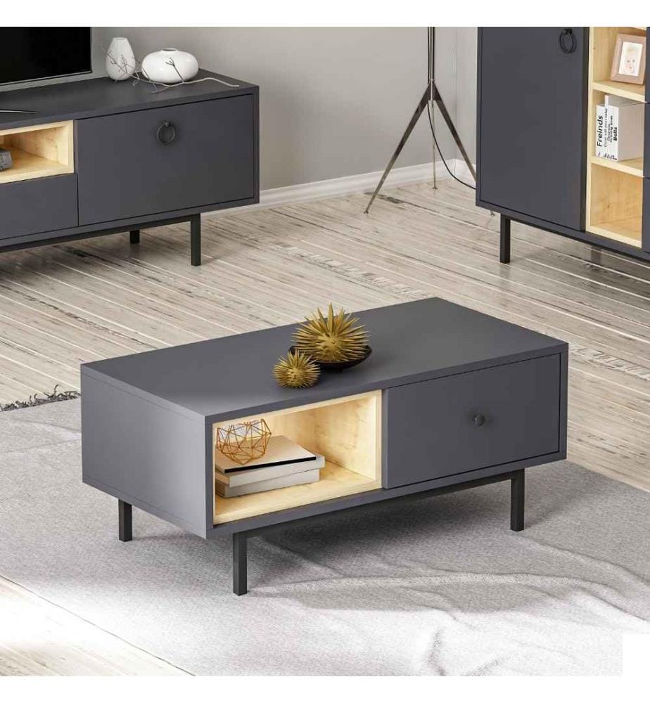 Table basse, Anthracite, panneau de particules mélaminé
