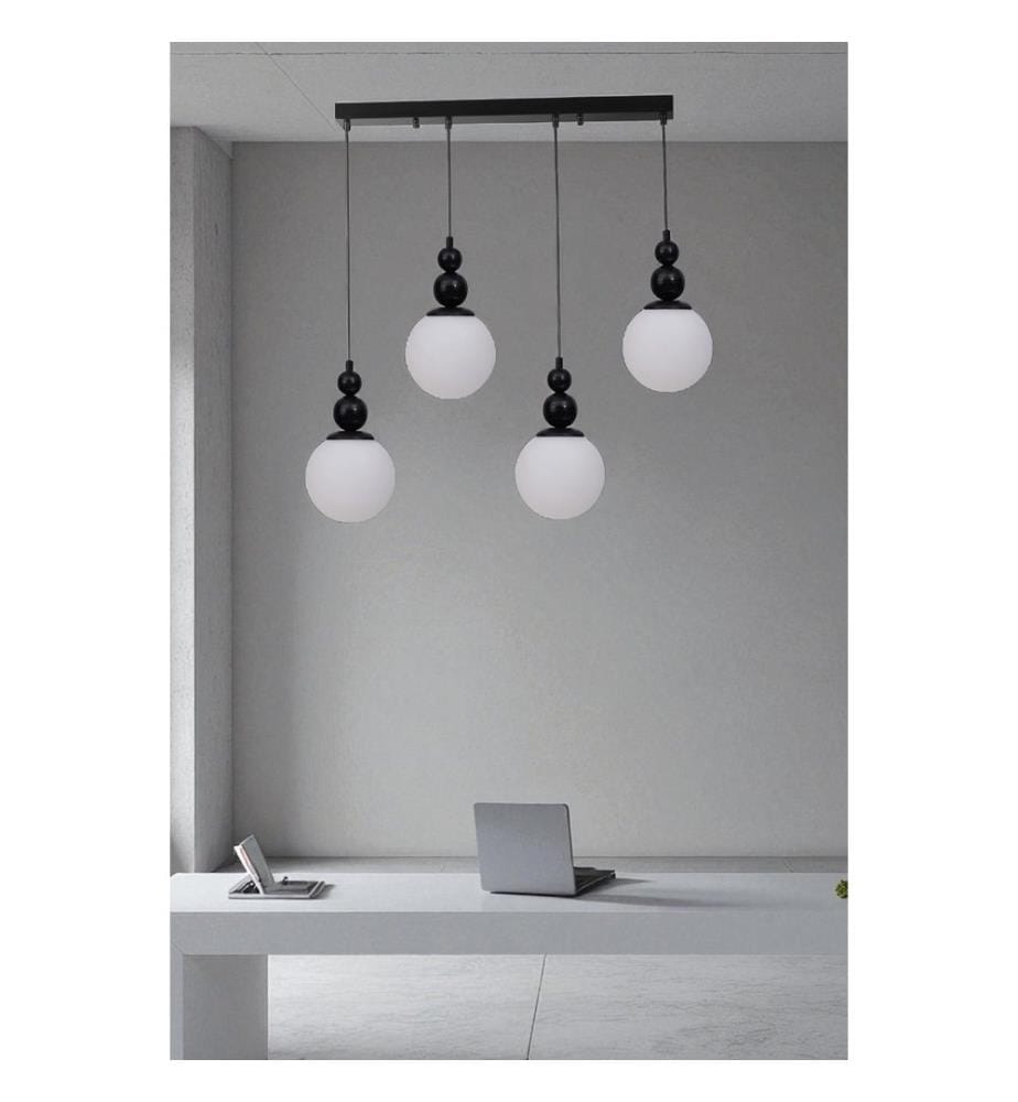 Lustre, blanc, noir, corps en métal