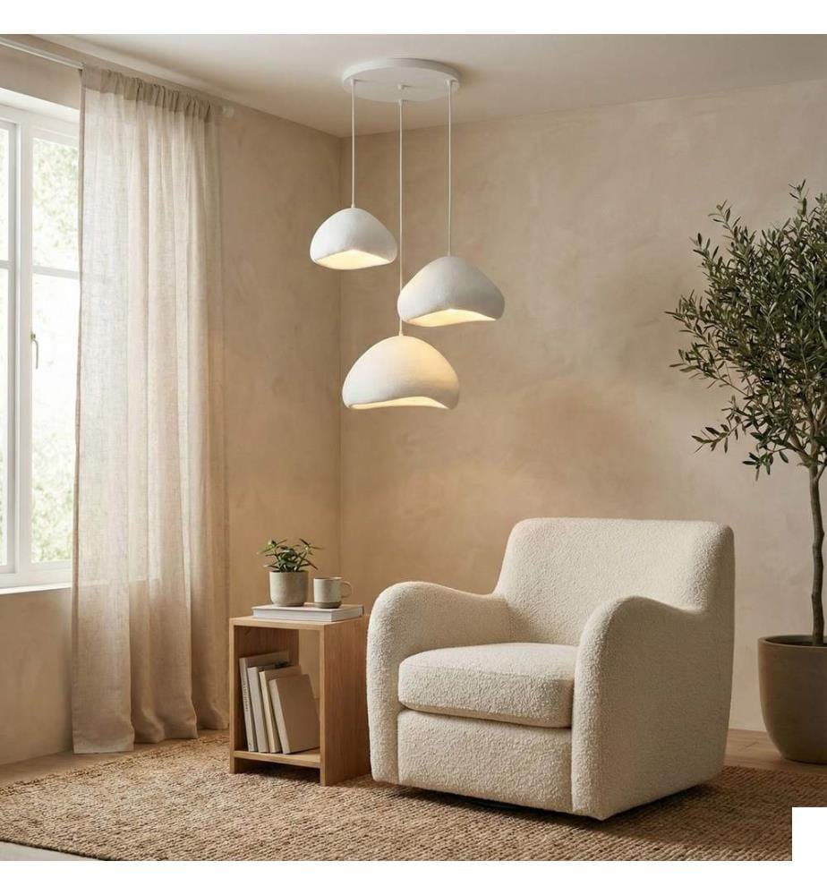 Lustre, blanc, corps en métal