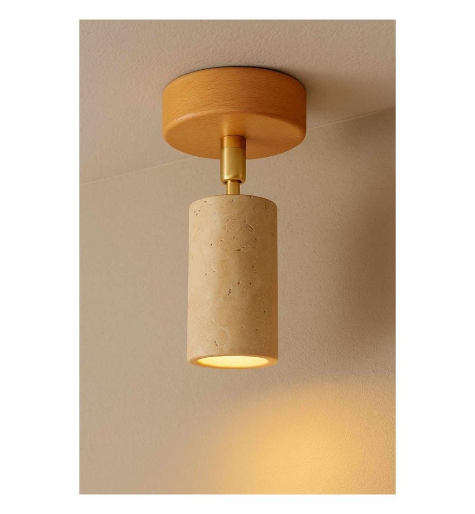 Lustre, beige, chêne, corps en bois