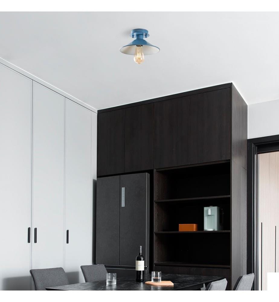 Lustre, bleu, corps en métal