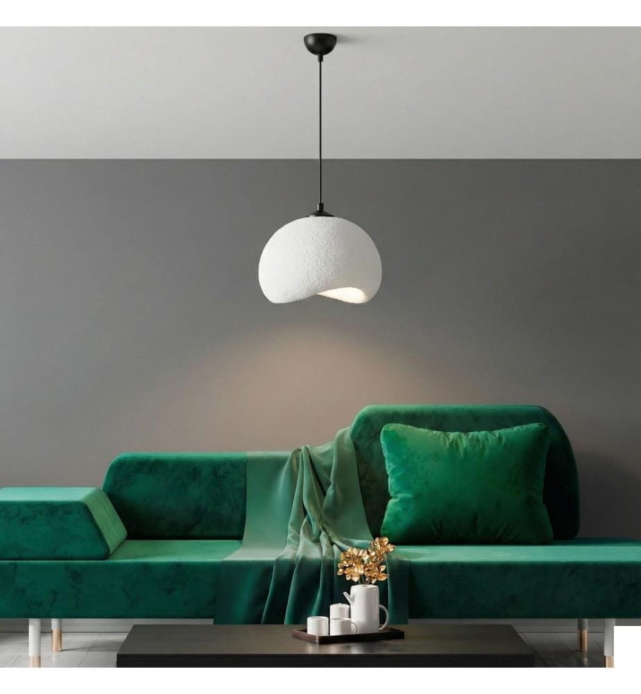 Lustre, blanc, noir, corps en métal