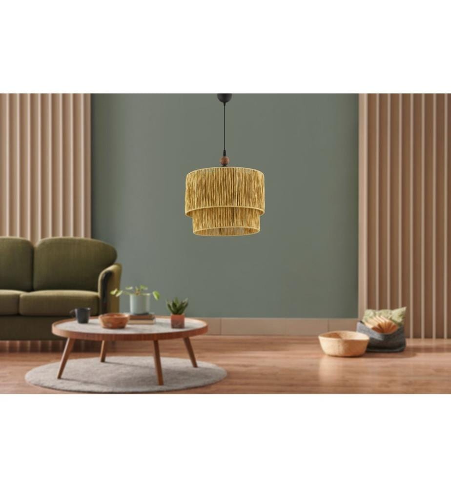Lustre, corps en métal, camel, marron, noir