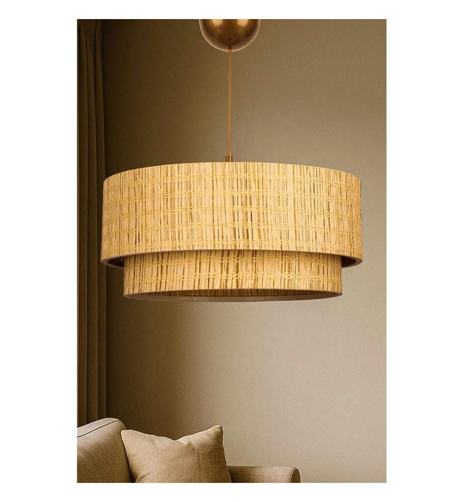 Lustre, corps en plastique, couleur paille