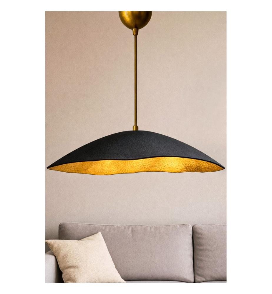 Lustre, corps en béton de carbone, noir et or