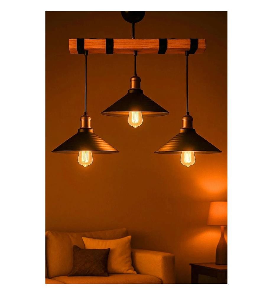 Lustre, en bois, multicolore