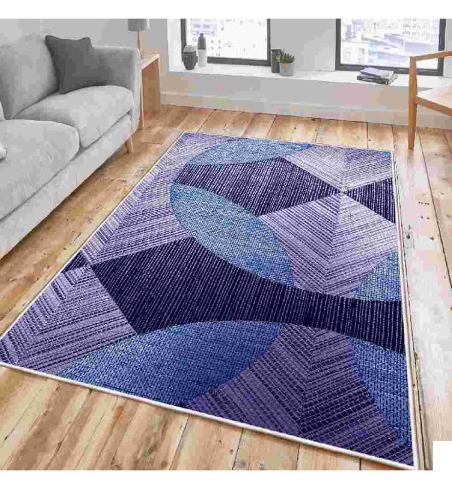 Tapis, violet, lilas, bleu, 100% coton, 80 x 150 cm