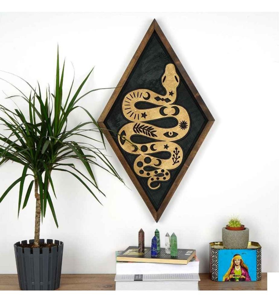 Accessoire mural décoratif en bois, multicolore, bois massif