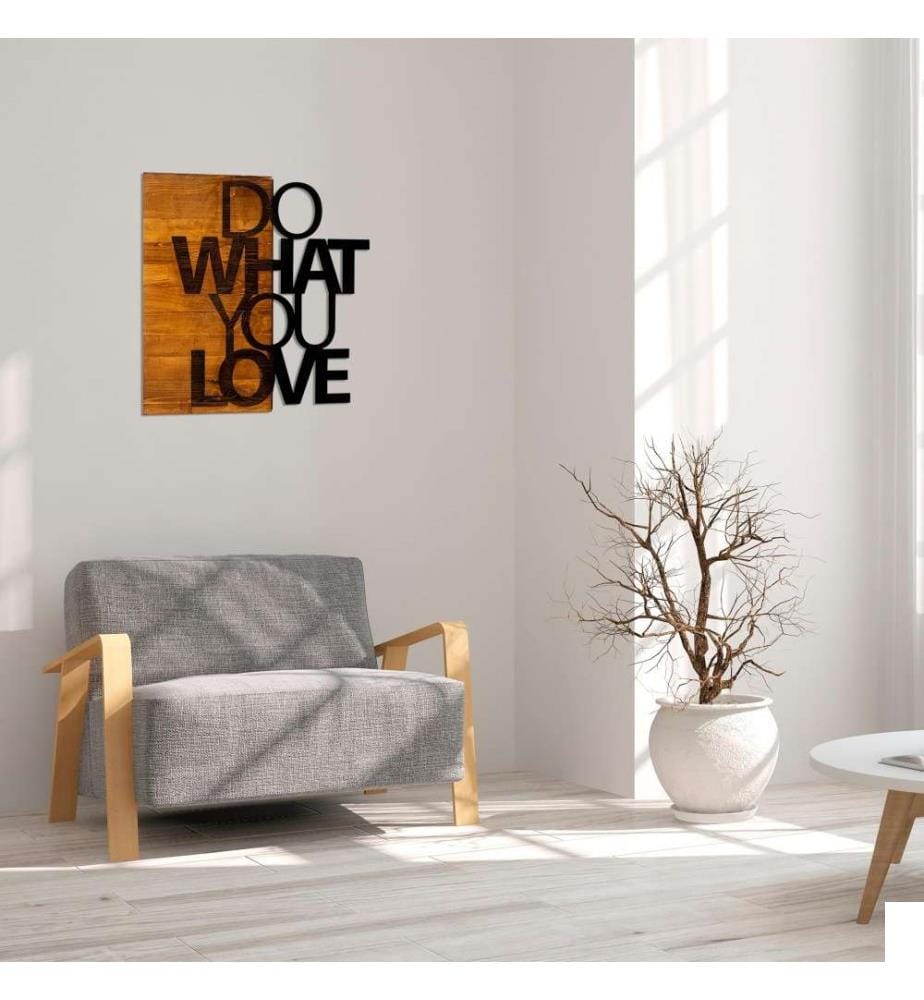 Accessoire mural décoratif en bois, noyer noir, 50% bois - 50% métal