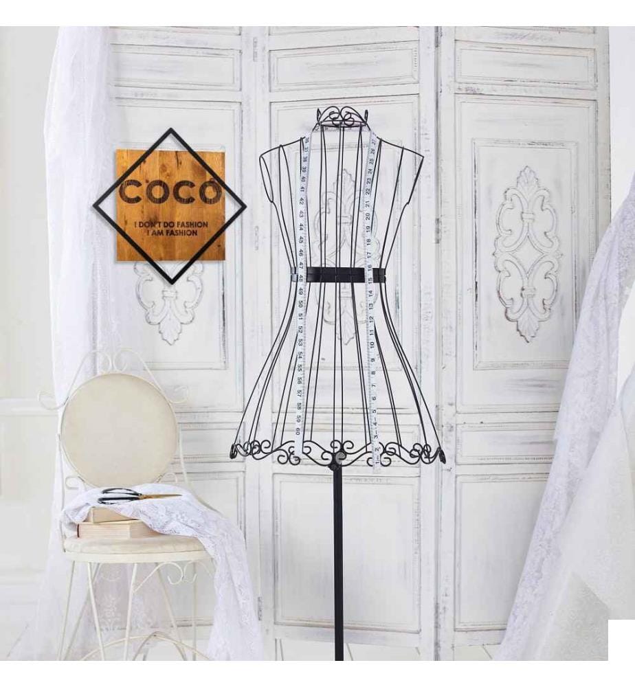 Accessoire mural décoratif en bois, noyer noir, 50% bois - 50% métal