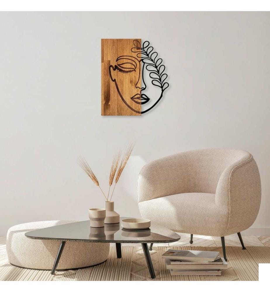 Accessoire mural décoratif en bois, noyer noir, 50% bois