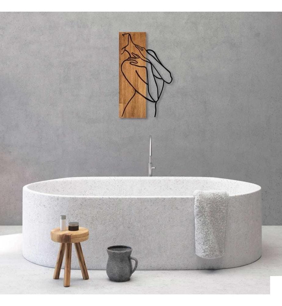 Accessoire mural décoratif en bois, noyer noir, 50% bois