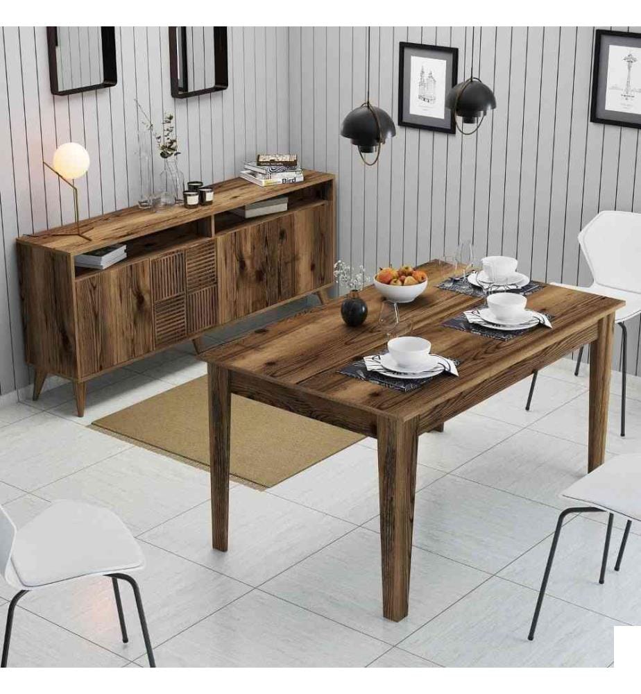 Ensemble de meubles de salon, noyer, panneaux de particules mélaminés