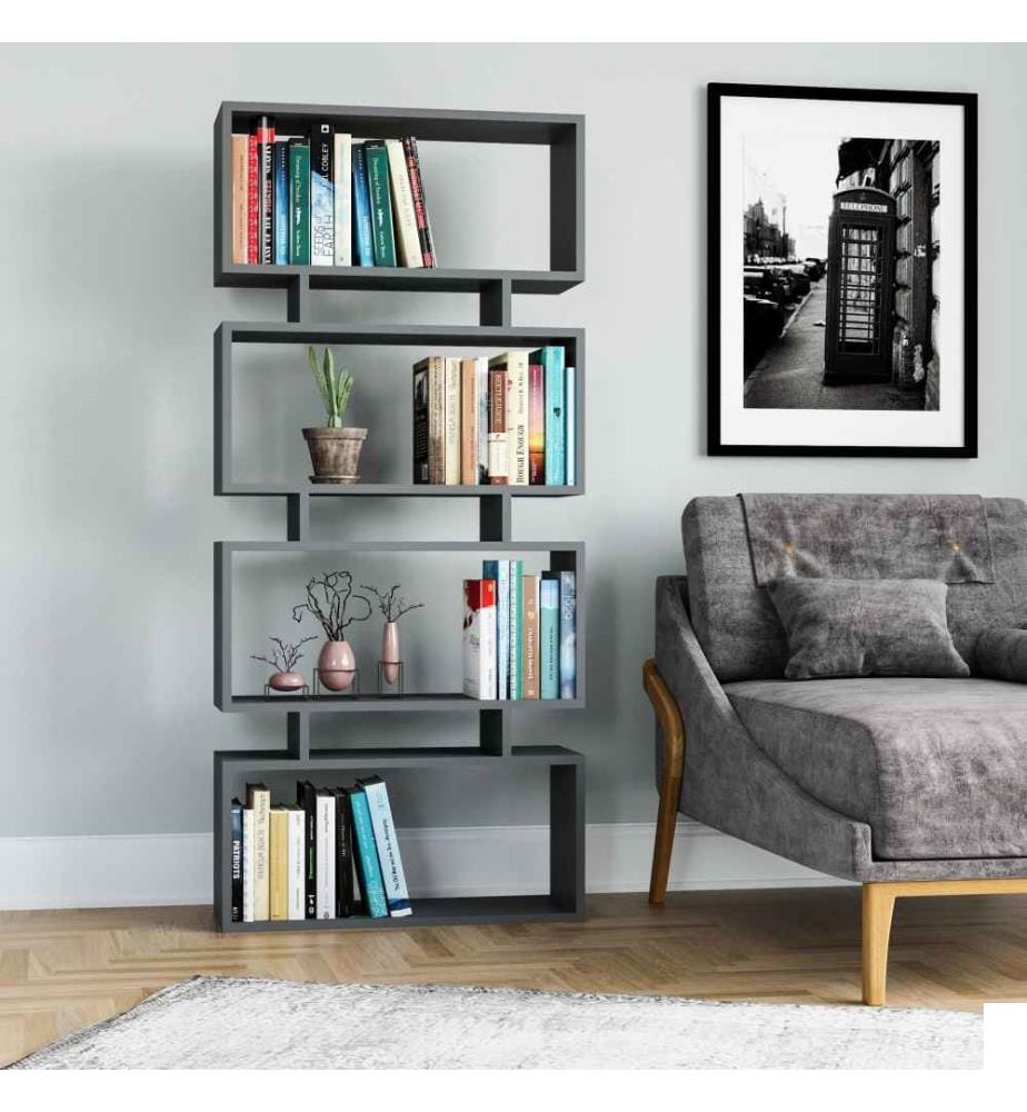 Bibliothèque, Anthracite, Panneau de particules mélaminé