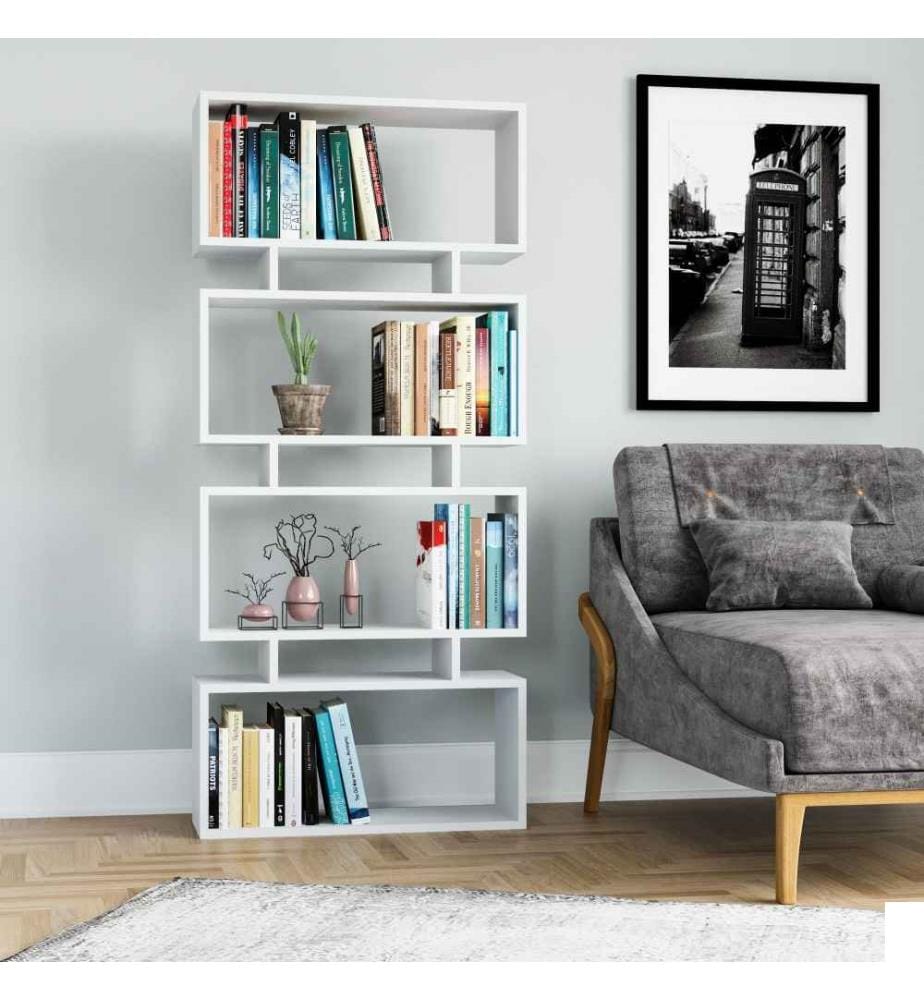 Bibliothèque, blanc, panneau de particules mélaminé