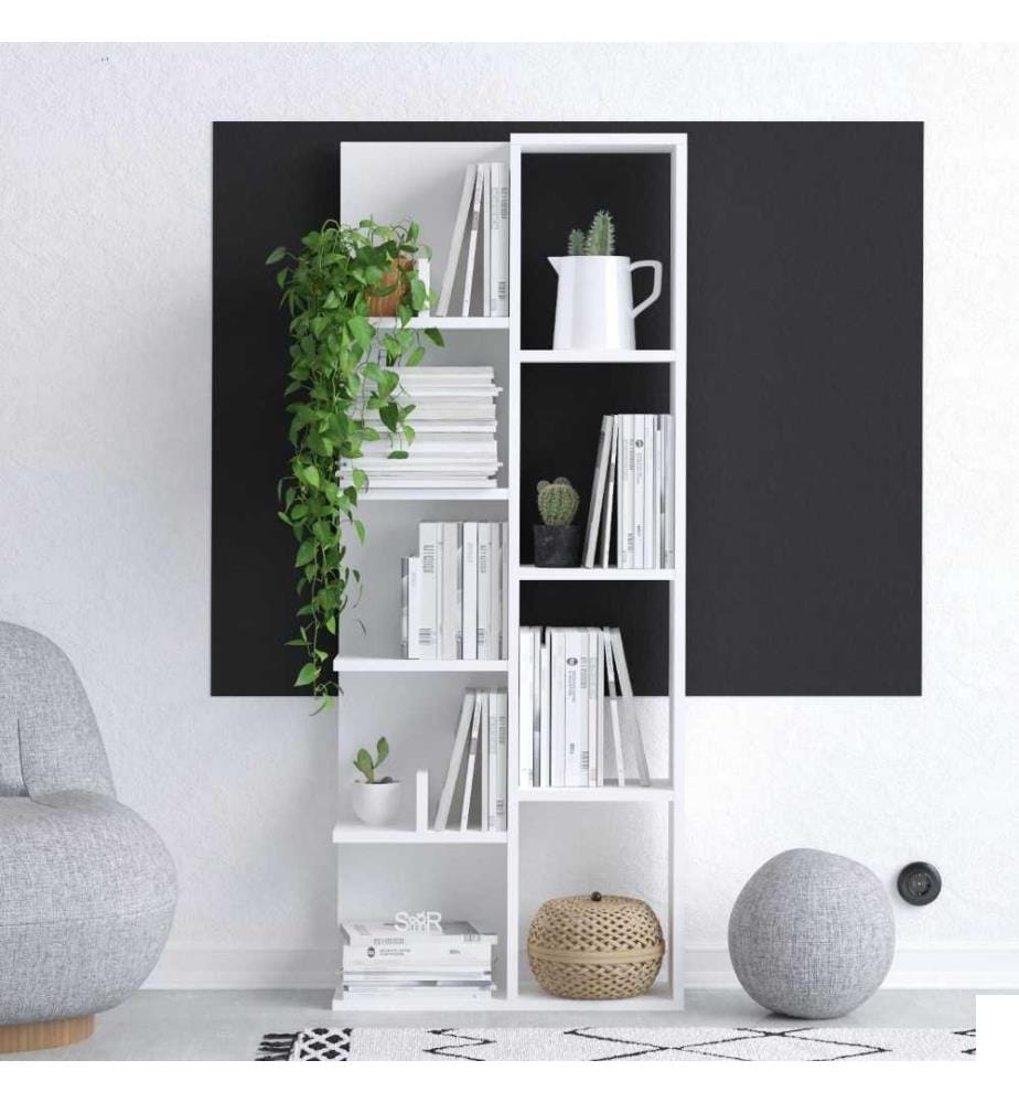Bibliothèque, blanc, panneau de particules mélaminé