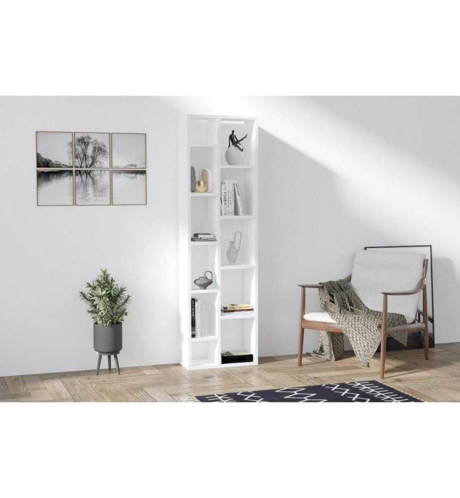 Bibliothèque, blanc, panneau Mdf mélaminé