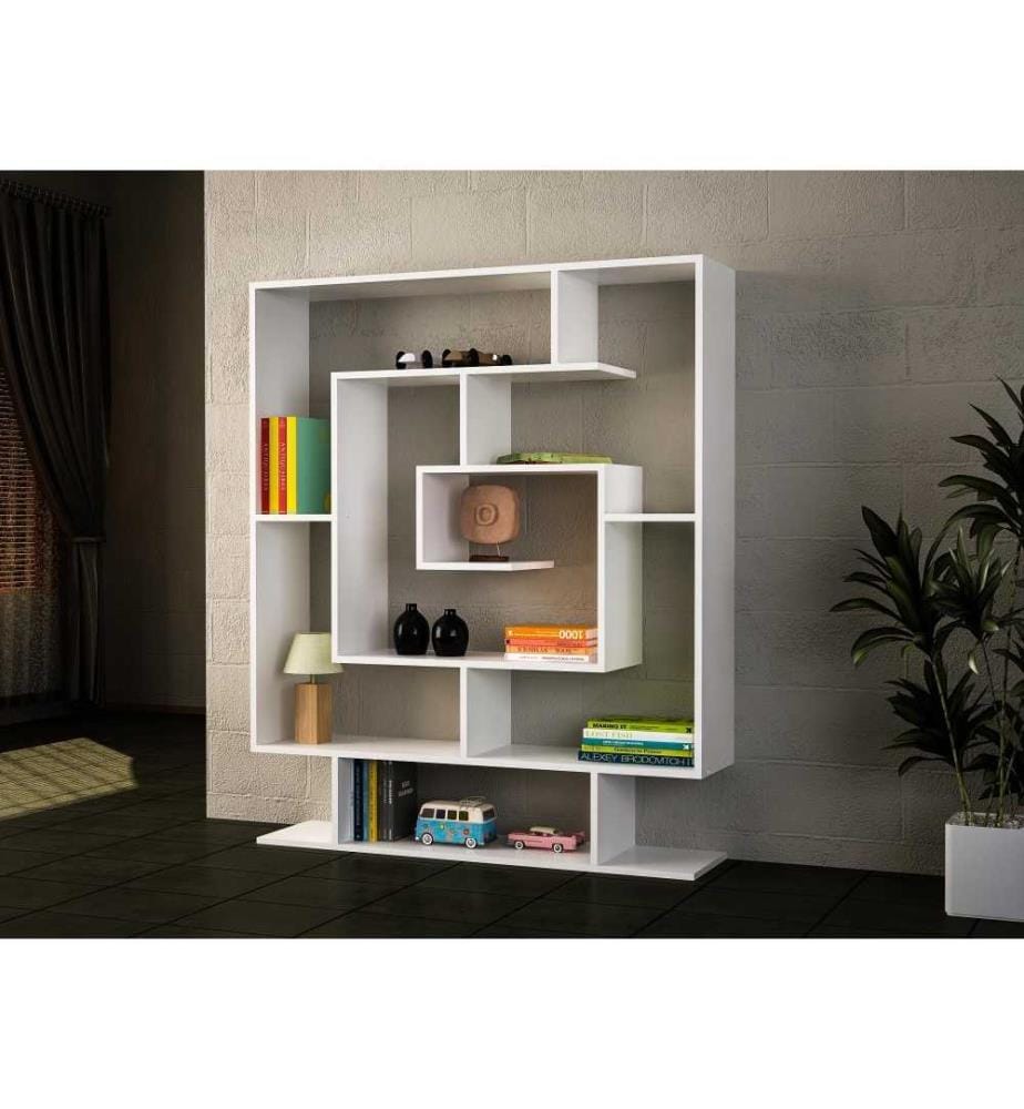 Bibliothèque, blanc, panneau de particules mélaminé