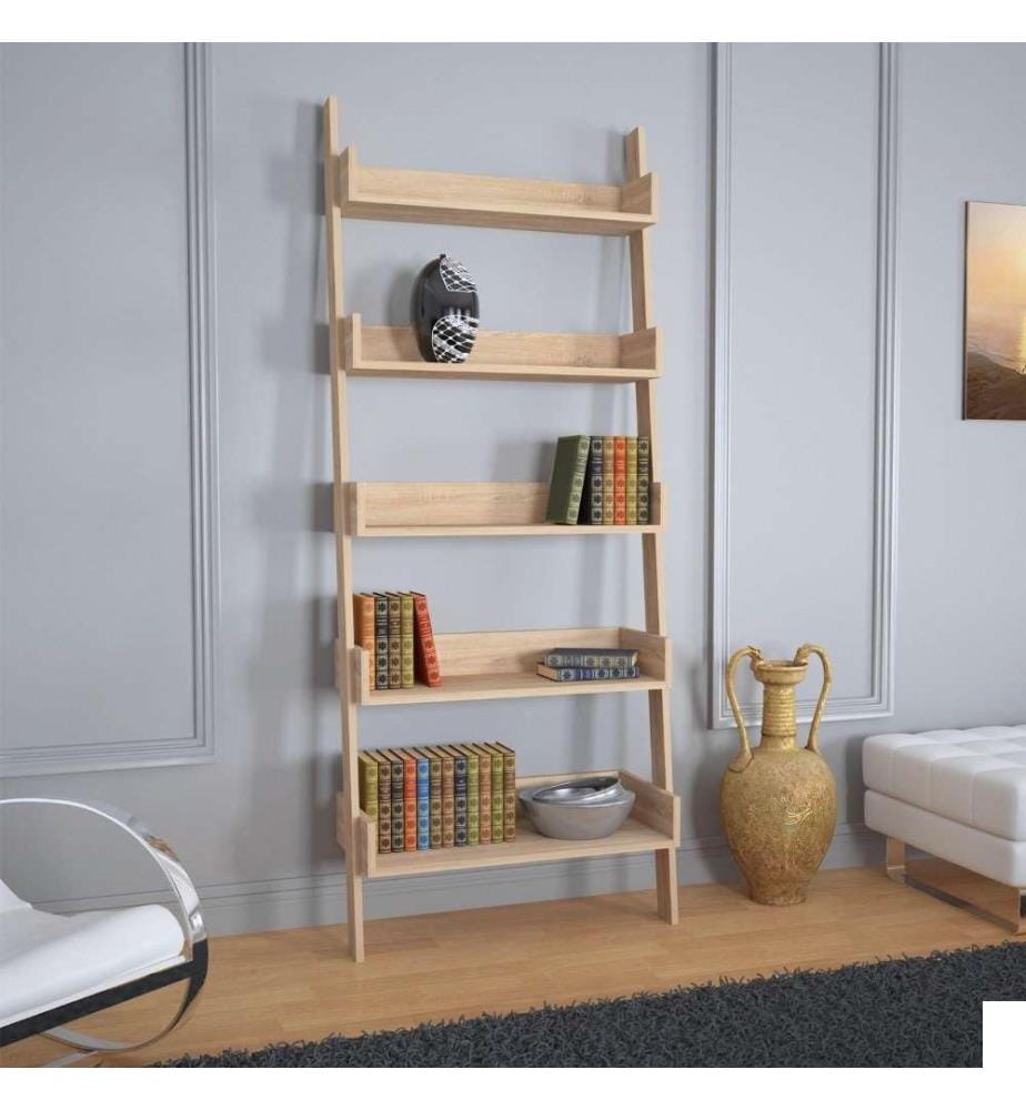 Bibliothèque, chêne clair, panneau de particules mélaminé