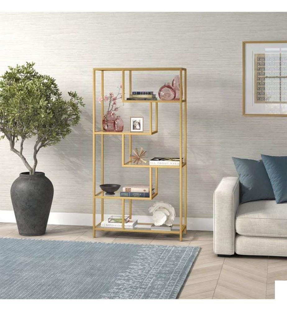 Étagère, dorée, transparente, 100 % VERRE