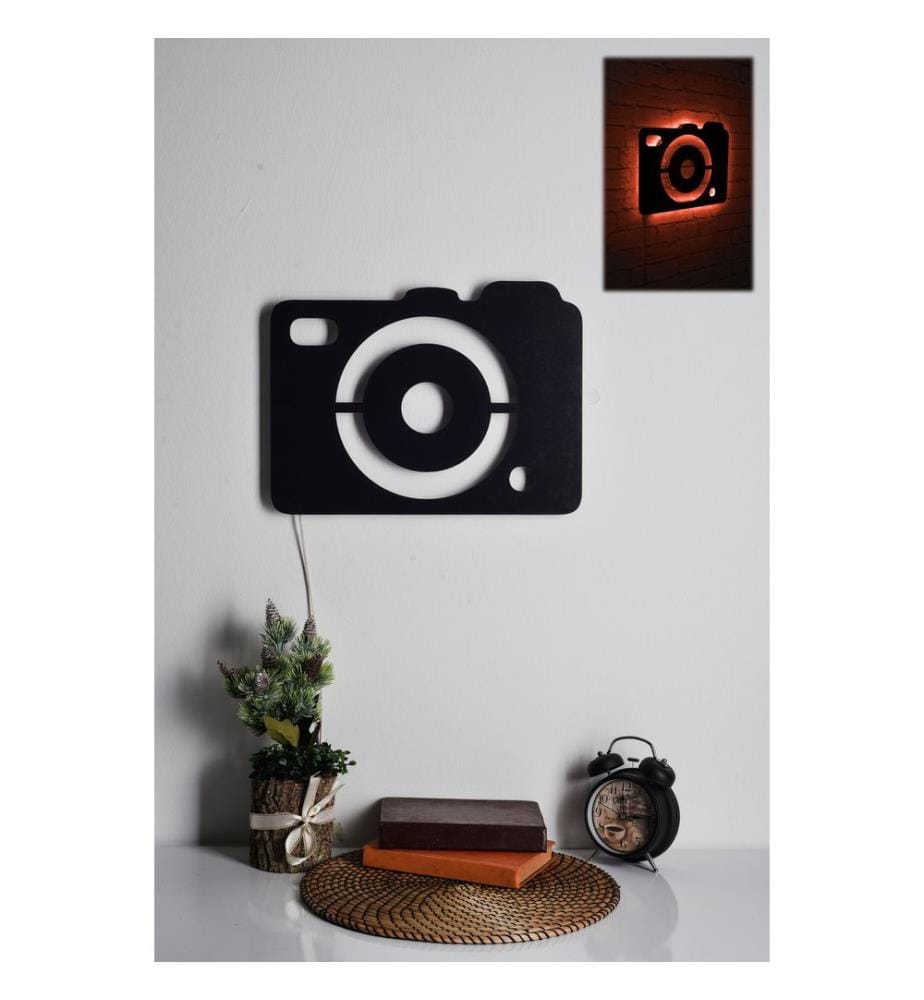 Eclairage décoratif à LED, rouge, socle en MDF noir, 60 LED/mètre de bande LED