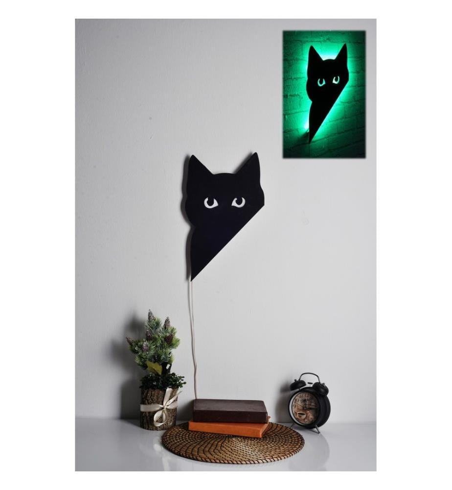 Éclairage décoratif à LED, vert, socle en panneau MDF noir, 60 LED/mètre de bande LED