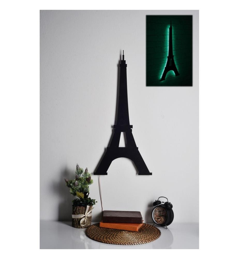 Éclairage décoratif à LED, vert, socle en panneau MDF noir, 60 LED/mètre de bande LED