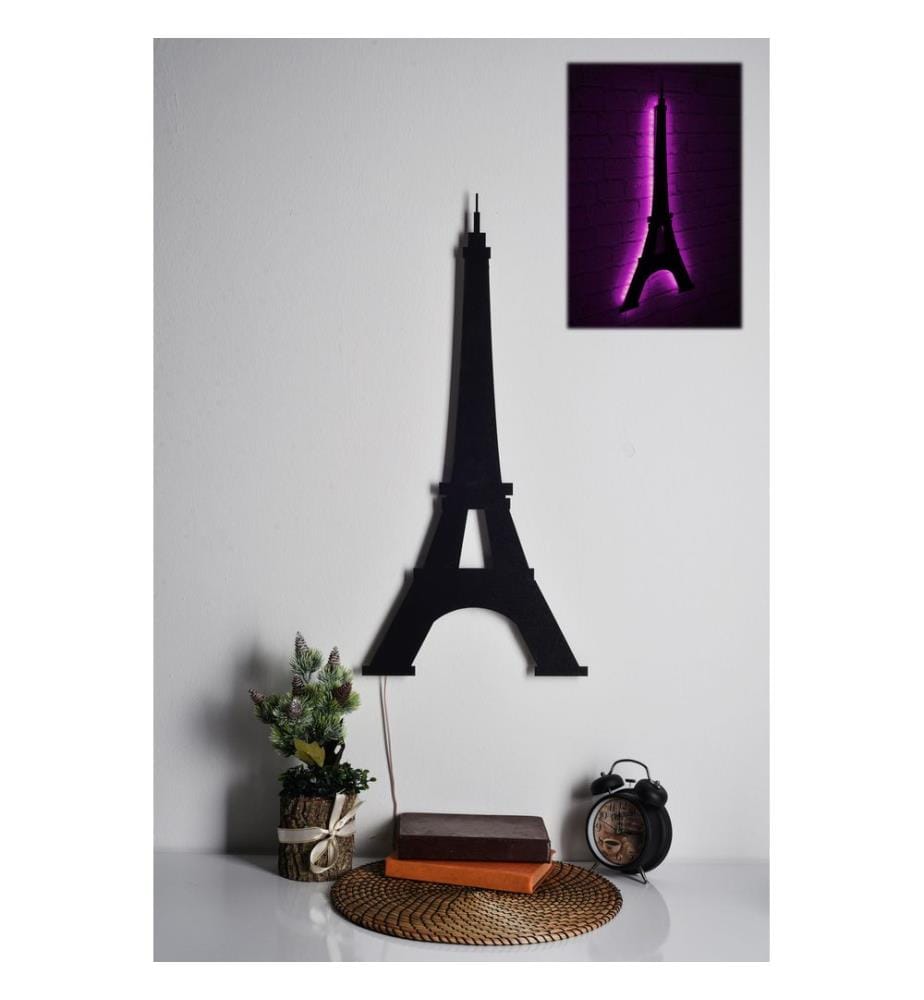 Éclairage décoratif à LED, rose, socle en MDF noir, 60 LEDs/m de bande LED