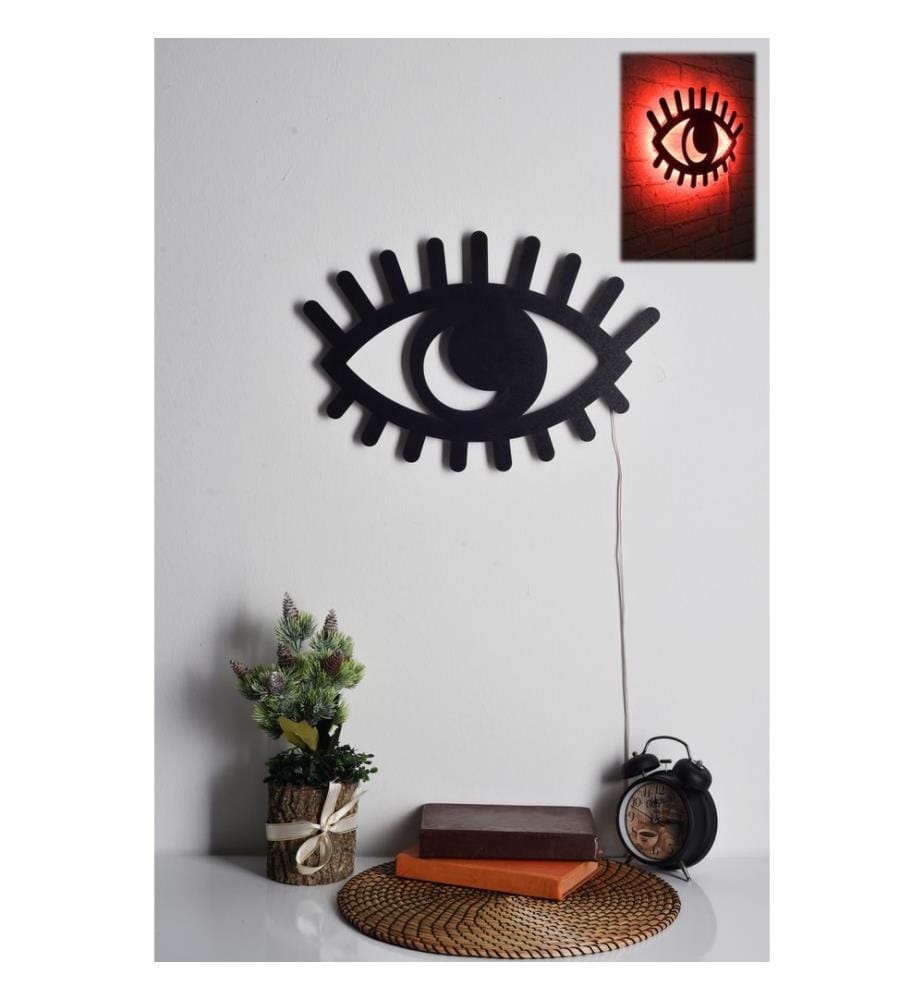 Eclairage décoratif à LED, rouge, socle en MDF noir, 60 LED/mètre de bande LED