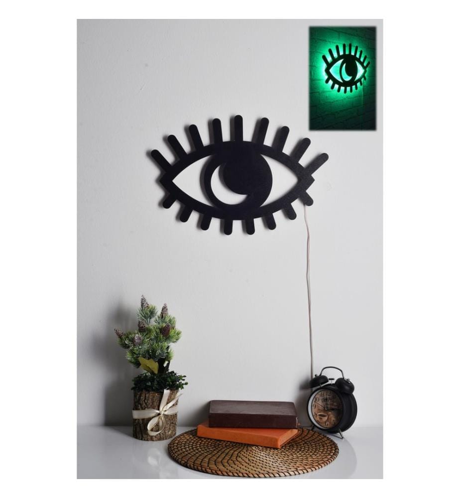 Éclairage décoratif à LED, vert, socle en panneau MDF noir, 60 LED/mètre de bande LED