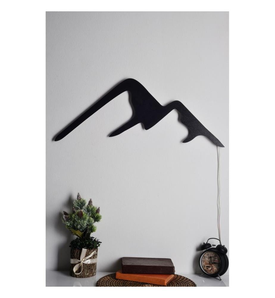 Éclairage décoratif à LED, jaune, socle en MDF noir, 60 LEDs/m de bande LED