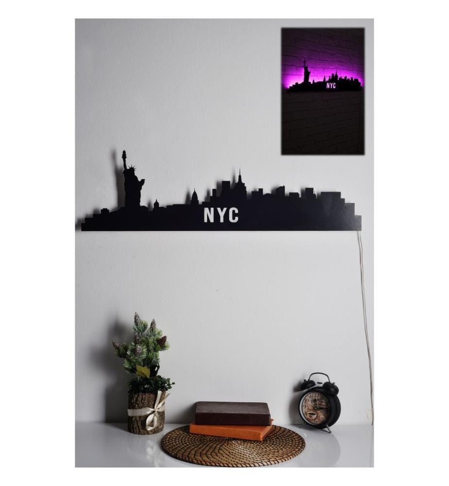Éclairage décoratif à LED, rose, socle en MDF noir, 60 LEDs/m de bande LED