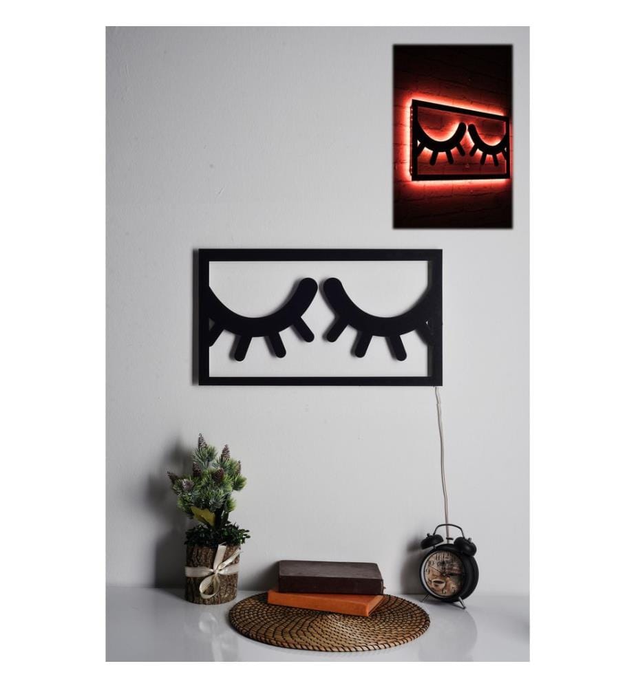 Eclairage décoratif à LED, rouge, socle en MDF noir, 60 LED/mètre de bande LED
